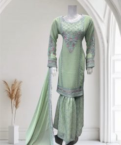 D12 Chiffon Gharara Green