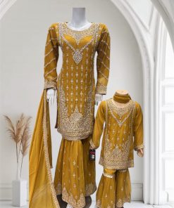 D13 Mummy & Me Gharara Mustard