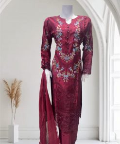 D16 Viscose Plazzo Suits Maroon