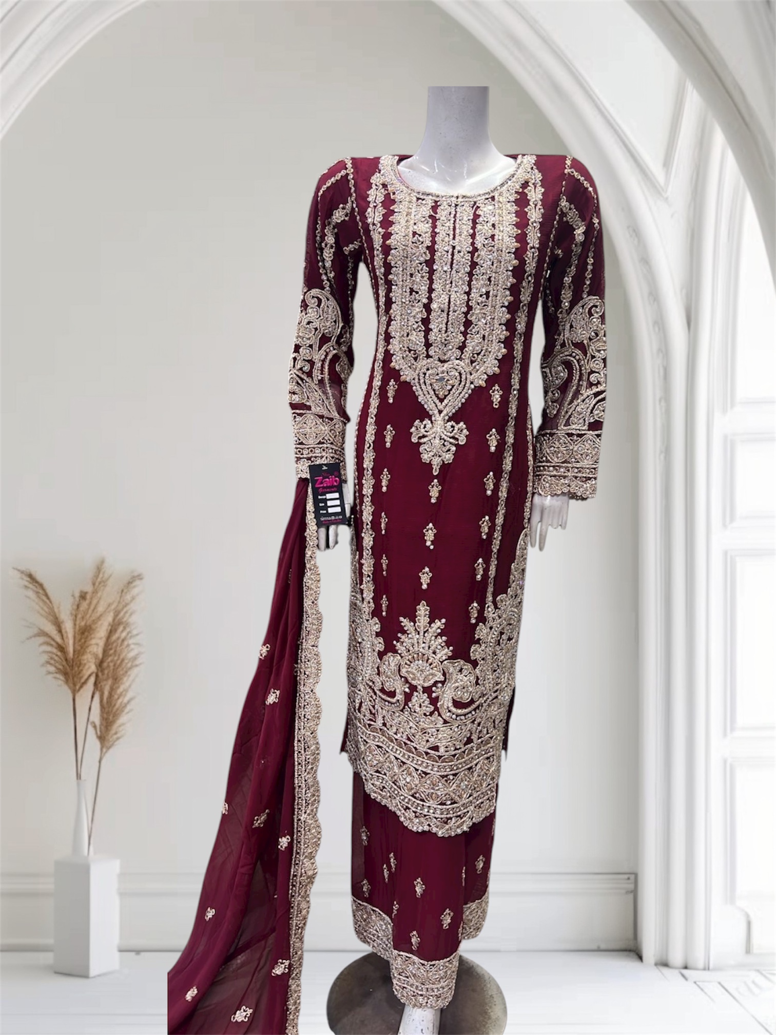 D22 Party Chiffon Plazzo BottleGreen - Image 3