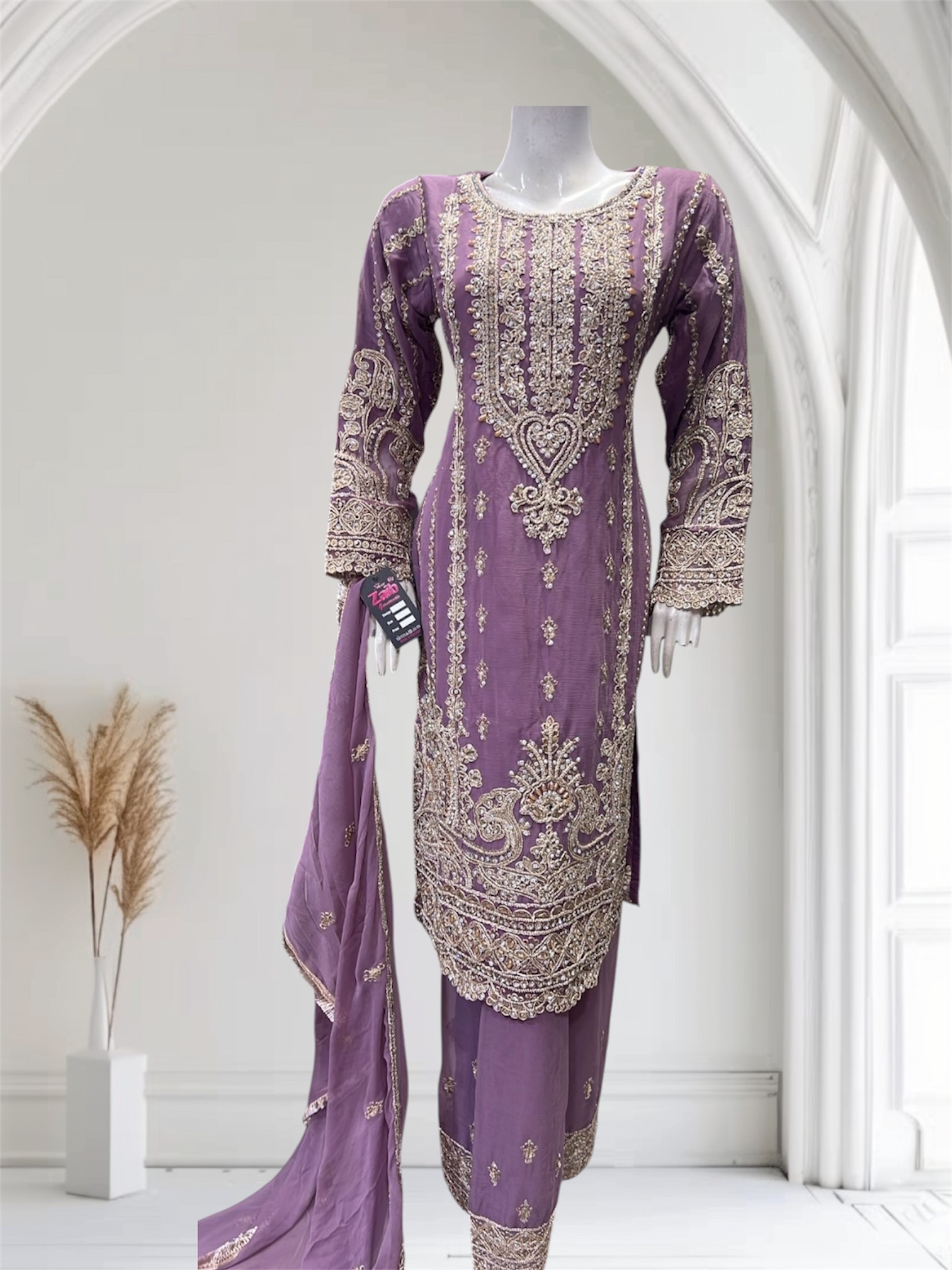 D22 Party Chiffon Plazzo BottleGreen - Image 5