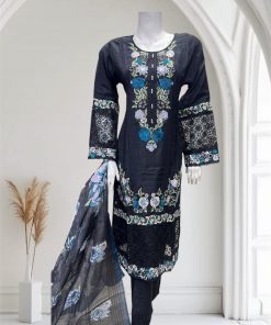 D20 Viscose Salwar Kameez Black