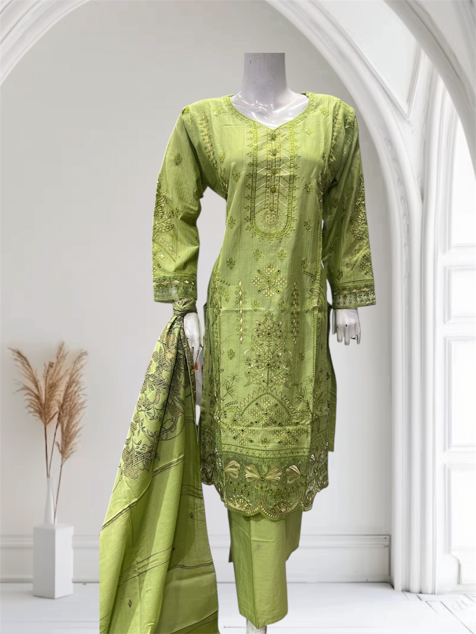 D21 Mix Cotton Plazzo Sage - Image 5