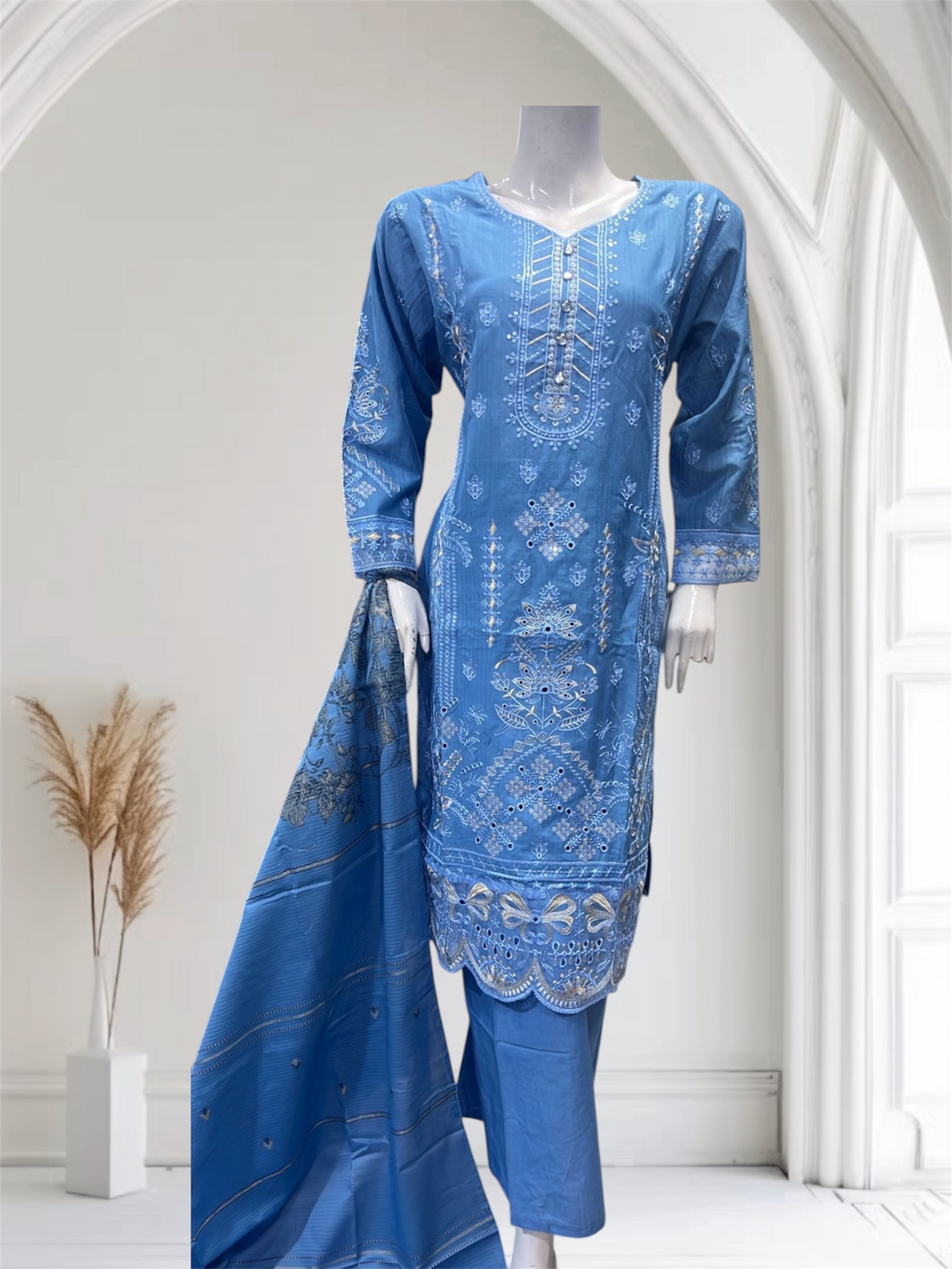 D21 Mix Cotton Plazzo Sage - Image 4