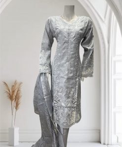D18 Viscose Salwar Kameez Grey