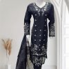D18 Viscose Salwar Kameez Black