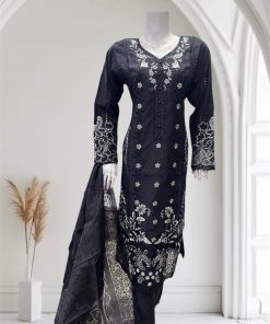 D18 Viscose Salwar Kameez Black