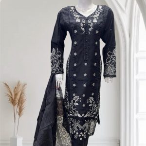 D18 Viscose Salwar Kameez Black