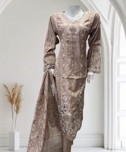 D18 Viscose Salwar Kameez Brown