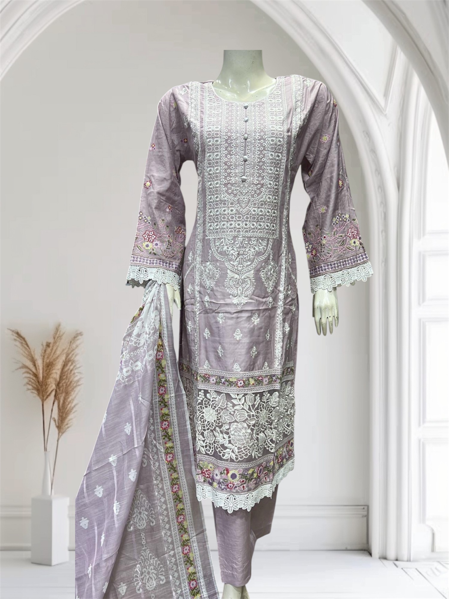 D17 Viscose Salwar Kameez Black - Image 5