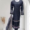 D17 Viscose Salwar Kameez Black