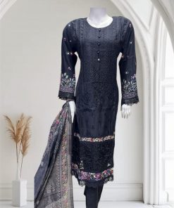 D17 Viscose Salwar Kameez Black