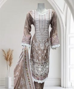 D17 Viscose Salwar Kameez Brown