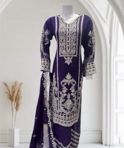 Alternative view of D23 Party Chiffon Plazzo Maroon