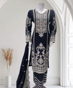 D23 Party Chiffon Plazzo Black