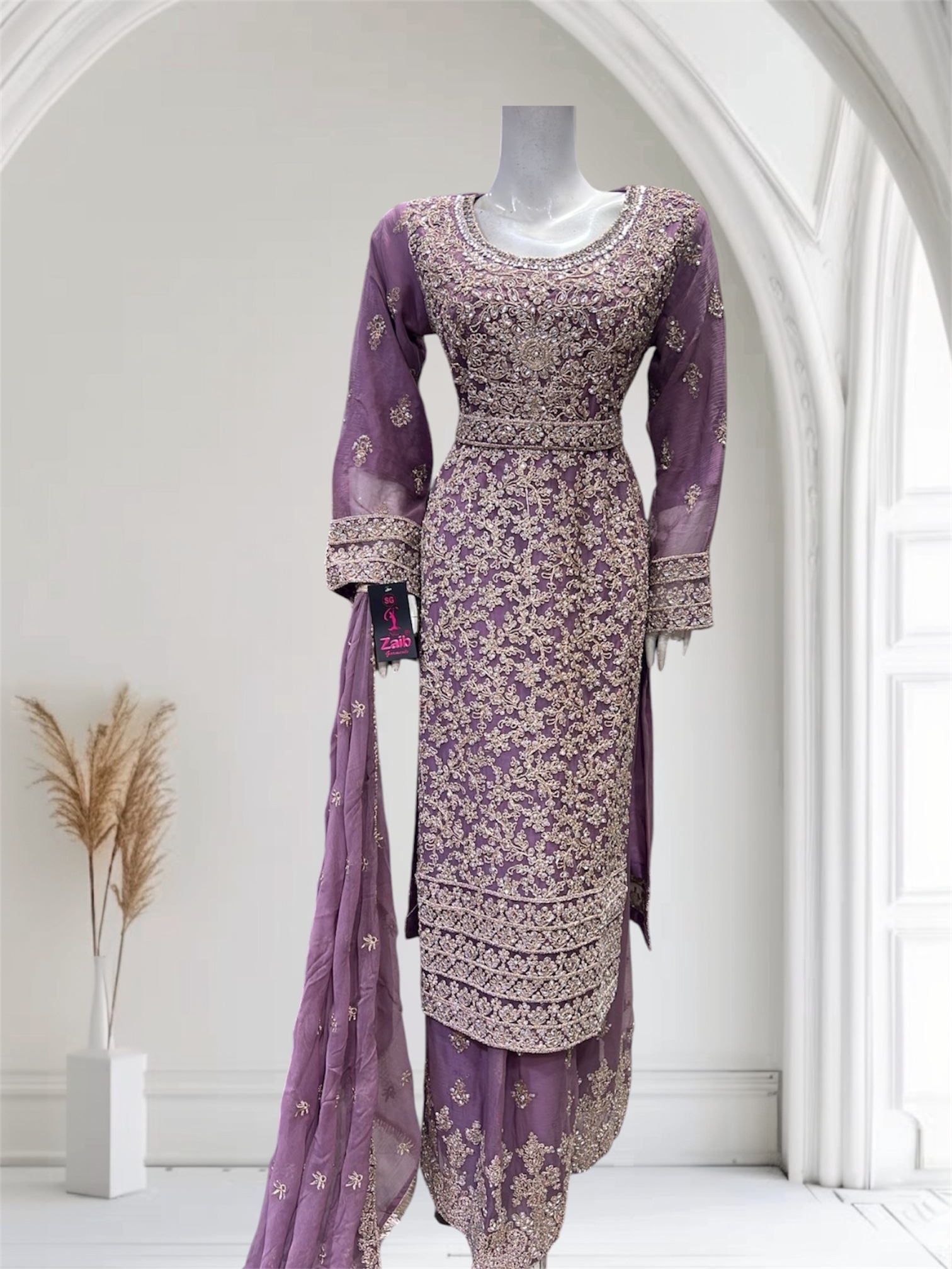 D24 Party Chiffon Plazzo BottoleGreen - Image 2