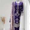 D15 Viscose Plazzo Suits Purple