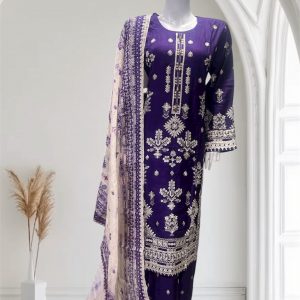 D15 Viscose Plazzo Suits Purple