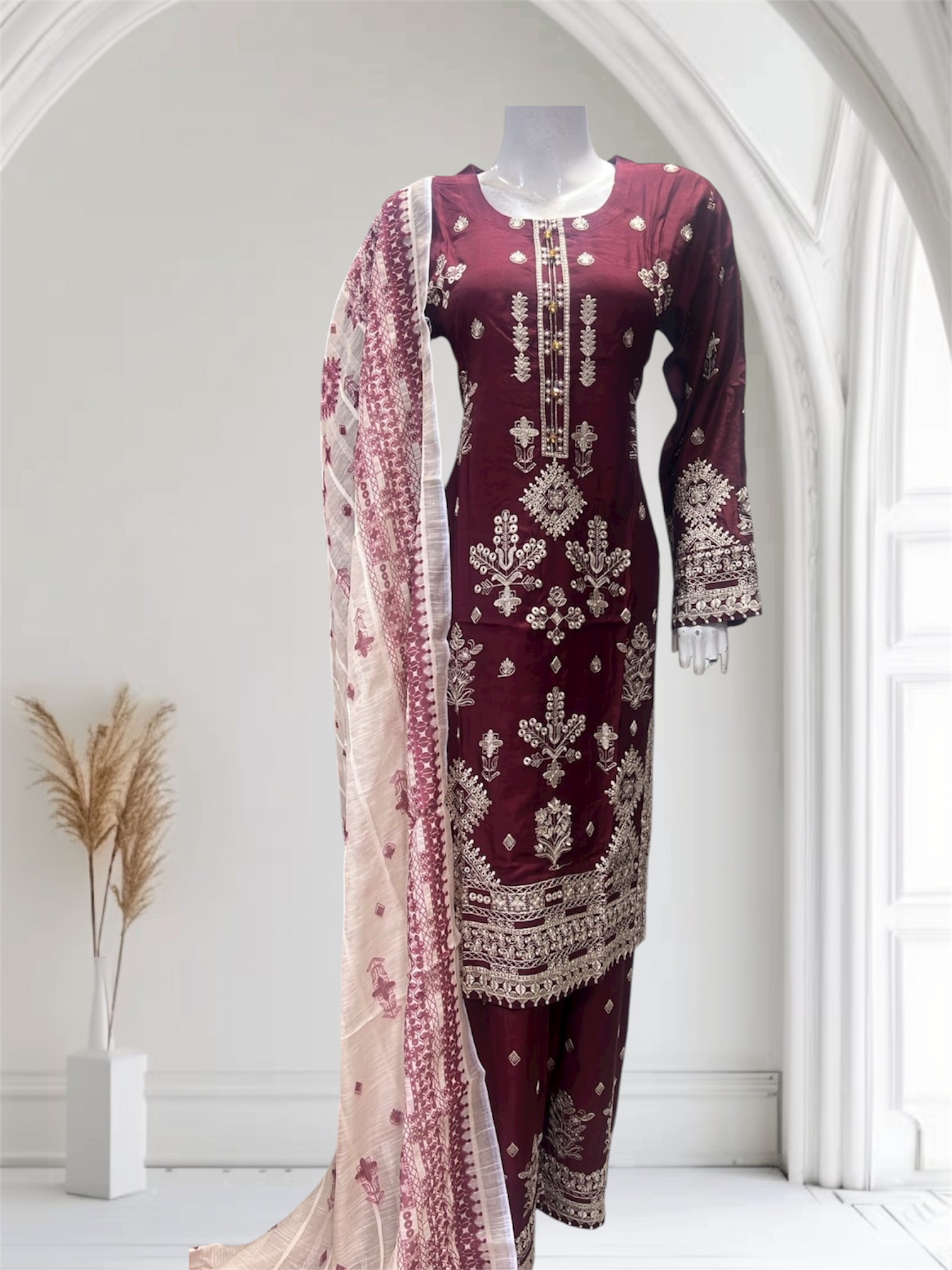 D15 Viscose Plazzo Suits TealBlue - Image 2