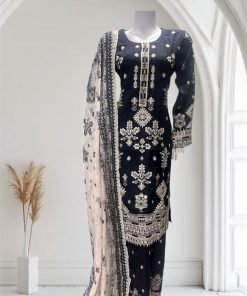 D15 Viscose Plazzo Suits Black