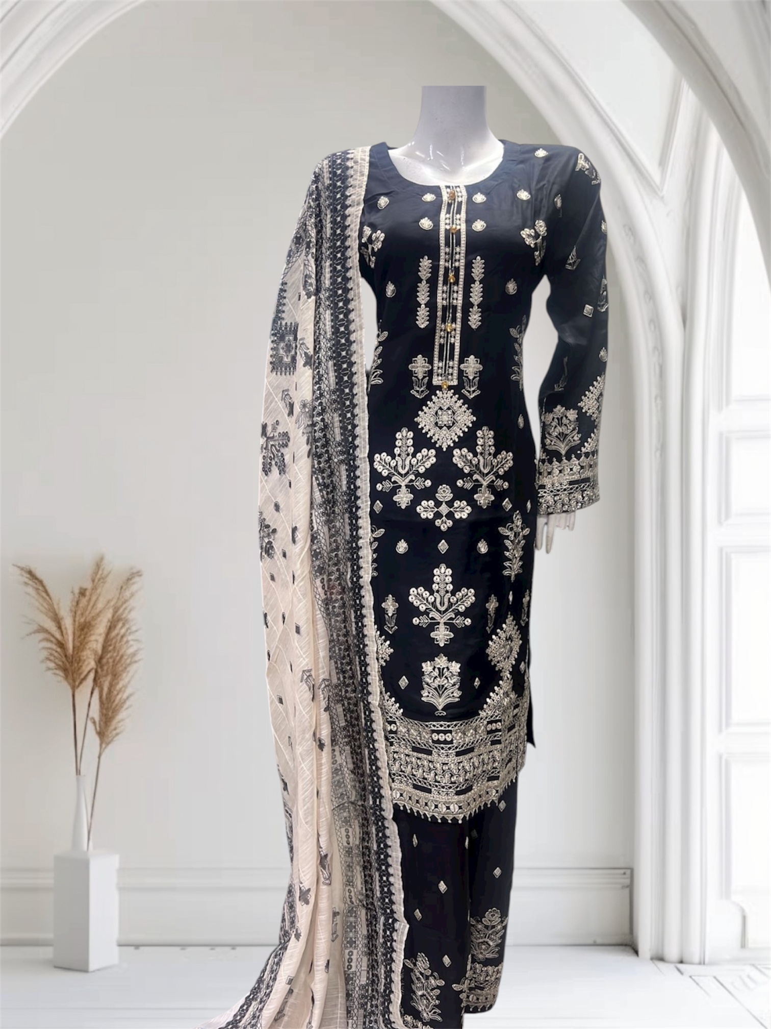 D15 Viscose Plazzo Suits TealBlue - Image 4