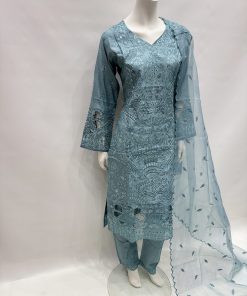 Alternative view of E25-D1 Sequins Embroidered Salwar Kameez Green