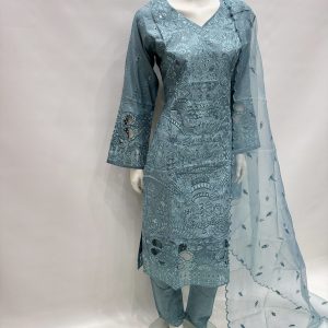 Alternative view of E25-D1 Sequins Embroidered Salwar Kameez Green