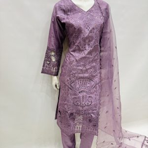 Alternative view of E25-D1 Sequins Embroidered Salwar Kameez Lilac