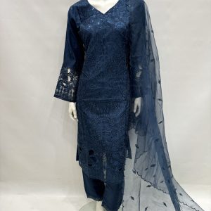 E25-D1 Sequins Embroidered Salwar Kameez Slate Grey