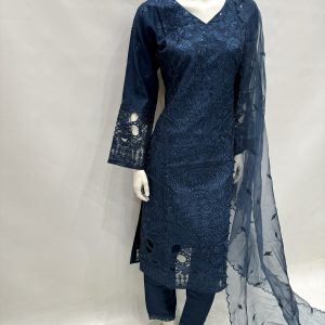 Alternative view of E25-D1 Sequins Embroidered Salwar Kameez Slate Grey