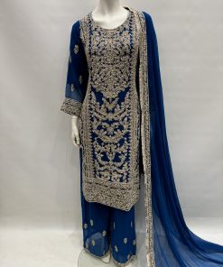 E25-D4 Party Plazzo Suit Teal