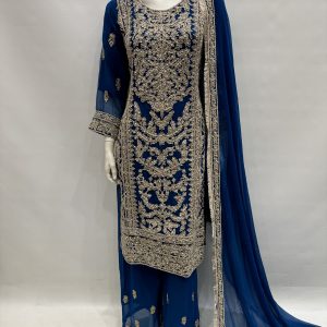 E25-D4 Party Plazzo Suit Teal