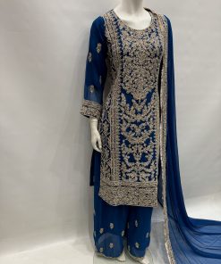 Alternative view of E25-D4 Party Plazzo Suit Teal