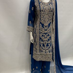 Alternative view of E25-D4 Party Plazzo Suit Teal