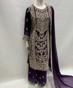 Alternative view of E25-D4 Party Plazzo Suit Purple