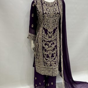 Alternative view of E25-D4 Party Plazzo Suit Purple