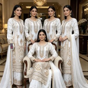 SK12 Chiffon Party Plazzo White